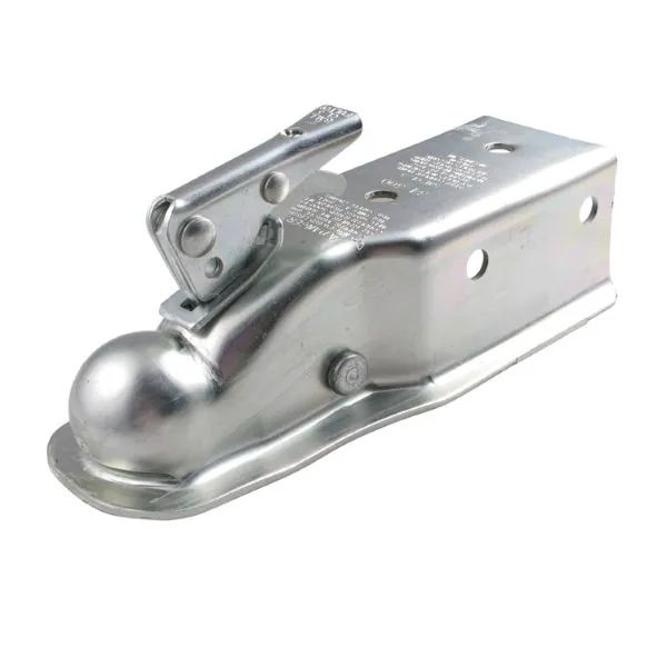 2000LBS Straight 1-7/8" Ball Hitch Trailer Coupler Lock Zinc Plated 2" Channel Couplers 2.5mm Thickness
